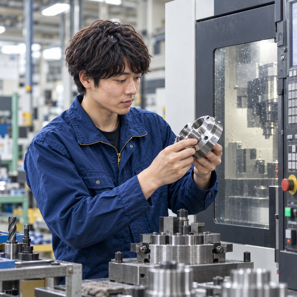 加工に取り組む社員