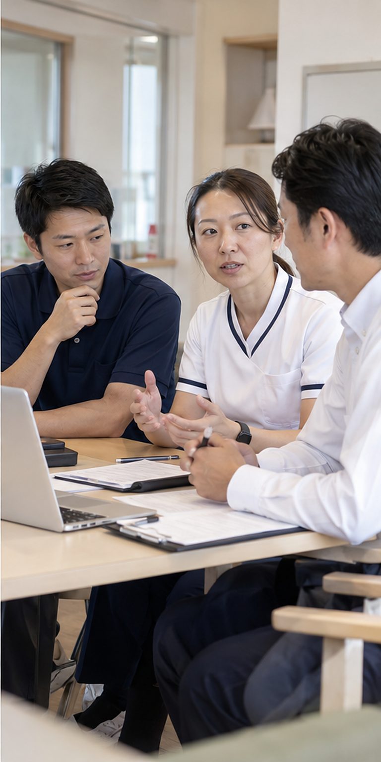 介護職・看護職・相談員が会議する