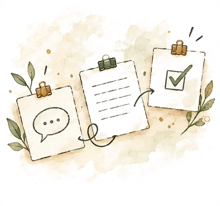 相談から完成までをつなぐ三枚の便せん