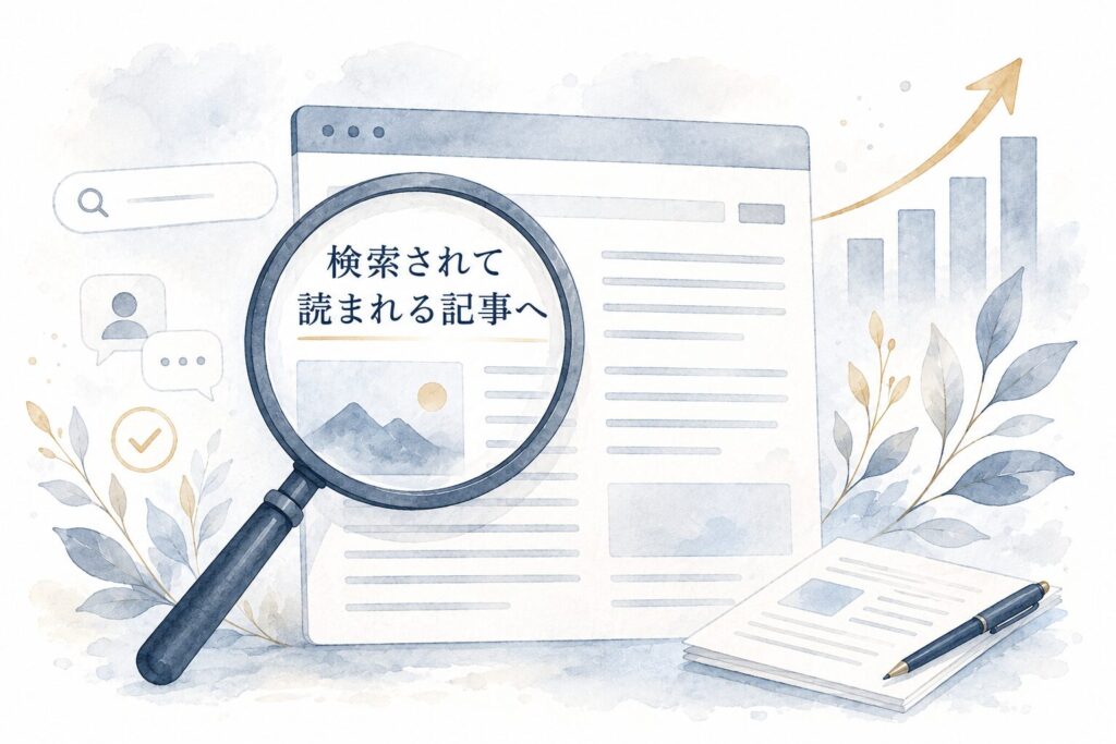 SEO記事と検索のイメージ図